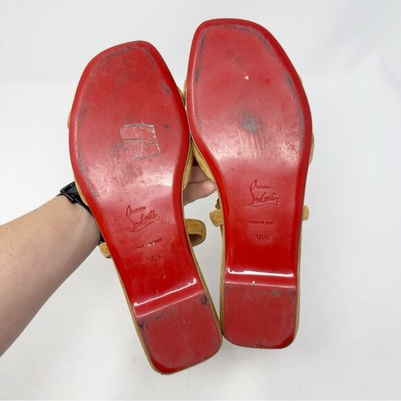 Christian Louboutin Galerietta Flat Studded Sandals Size 36.5 - Picture 3 of 13